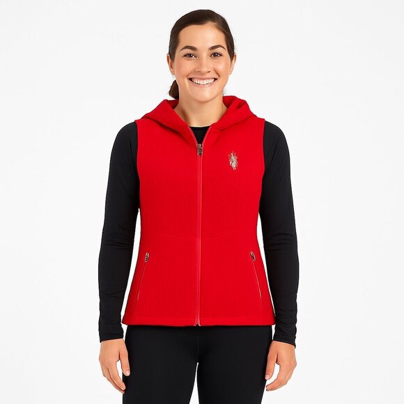 Spyder Knit Vest Red Sleeveless Zip Front Outdoor Layer Women’s Size Large Hike - Picture 1 of 14